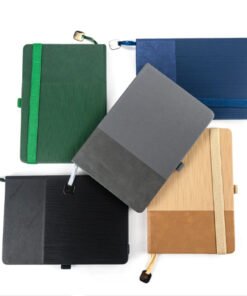 Hard Cover PU Notebooks in A5 Size with Metal Plate Bookmark