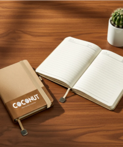 Hard Cover PU Notebooks in A5 Size with Metal Plate Bookmark