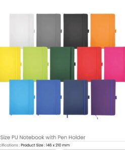 PU Notebooks with Pen Holder in A5 Size