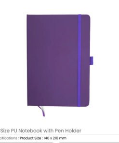 PU Notebooks with Pen Holder in A5 Size