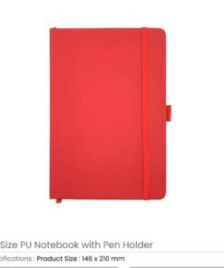 PU Notebooks with Pen Holder in A5 Size
