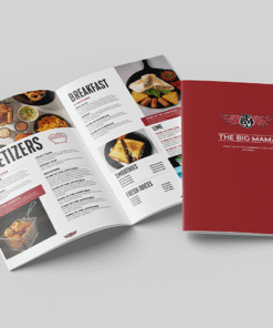 Menu 350 gsm booklet