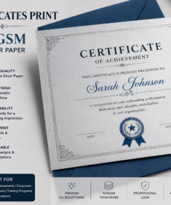 Certificates Print 300gsm Ice Silver Paper